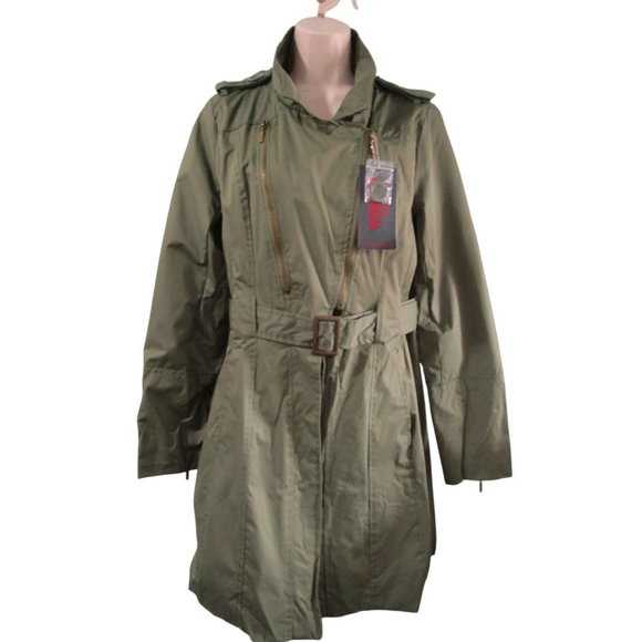 Yoki Collection Outerwear Military Flight Suite Inspired Trench Coat Ladies L - Picture 10 of 16